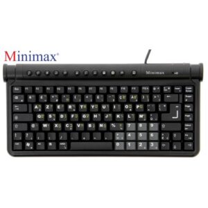 CLAVIER COMPACT MINIMAX FRANCAIS-HÉBREU NOIR 2 PORTS USB