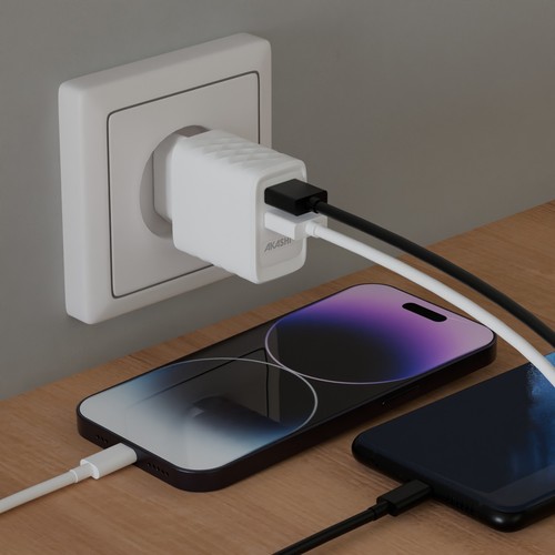 CHARGEUR SECTEUR TURBO 2USB 2.4A - BLANC