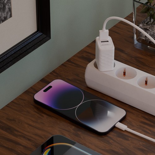 CHARGEUR SECTEUR TURBO 2USB 2.4A - BLANC