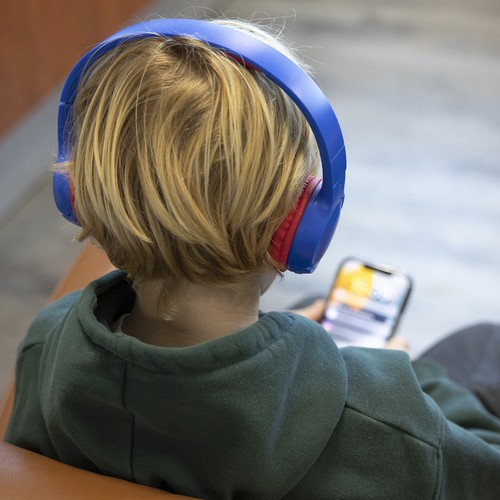 CASQUE KIDS SANS FIL BLUETOOTH BLEU ET ROUGE