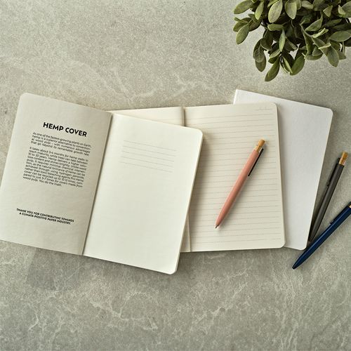 Carnet Austen couverture en chanvre, 196p recyclées 80g/m²