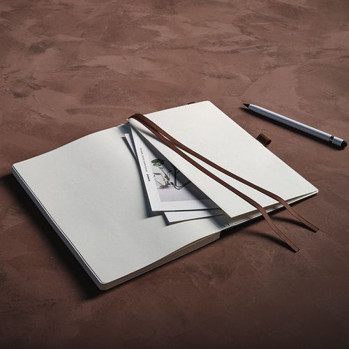 Carnet Steinbeck couverture en bois, 196p 70g/m²