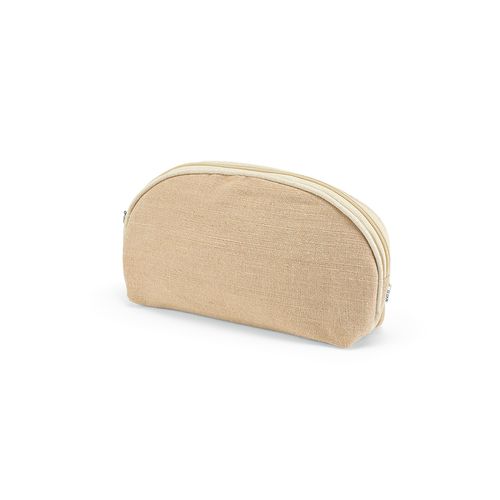Trousse de toilette Dehli 1,5L en jute 260g, avec fermeture Zip