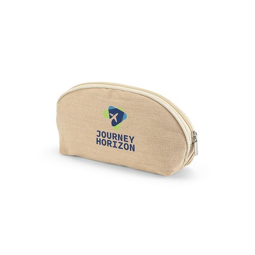 Trousse de toilette Dehli 1,5L en jute 260g, avec fermeture Zip