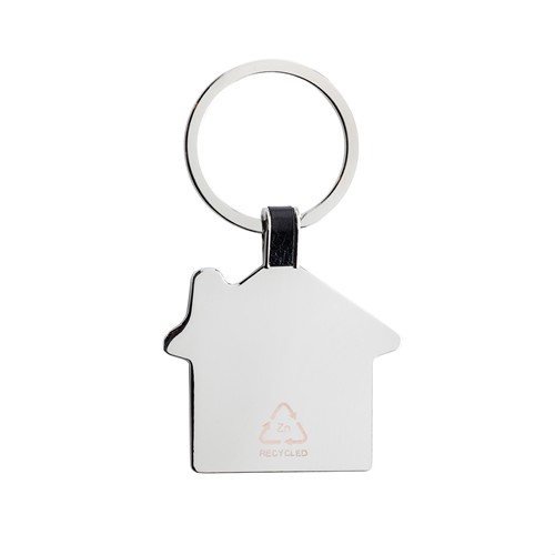 Porte-clés maison en alliage de zinc recyclé RCS