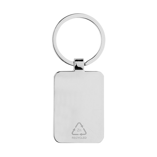 Porte-clés rectangle en alliage de zinc RCS et bambou