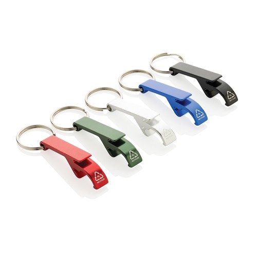 Porte-clés décapsuleur en aluminium recyclé RCS