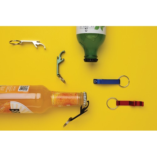 Porte-clés décapsuleur en aluminium recyclé RCS