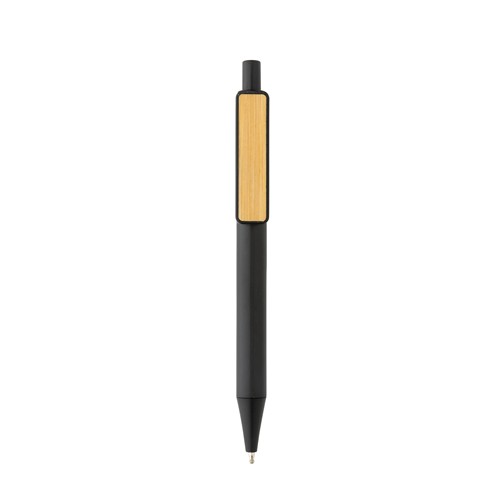 Stylo en ABS recyclé GRS avec clip en bambou