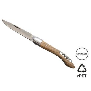 Couteau 'Héritage', 12cm, tire-bouchon, olivier
