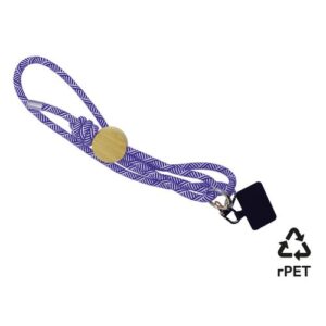 Lanyard pour smartphone 'Madrid', RPET bleu