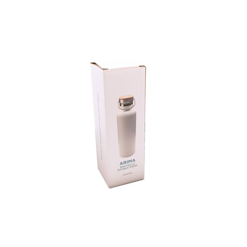 Bouteille isotherme 'Arima', blanche, bouchon bambou, 750 ml
