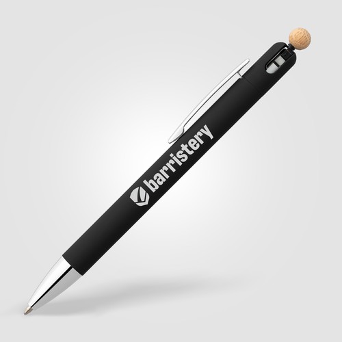 Stylo à bille Osaka, aluminium recyclé, accents en bambou, stylet anti-stress