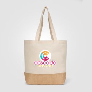 Rio™ Shopper Tote Bag - en 140 gsm de Coton Recyclé et Fibre de Jute Naturelle