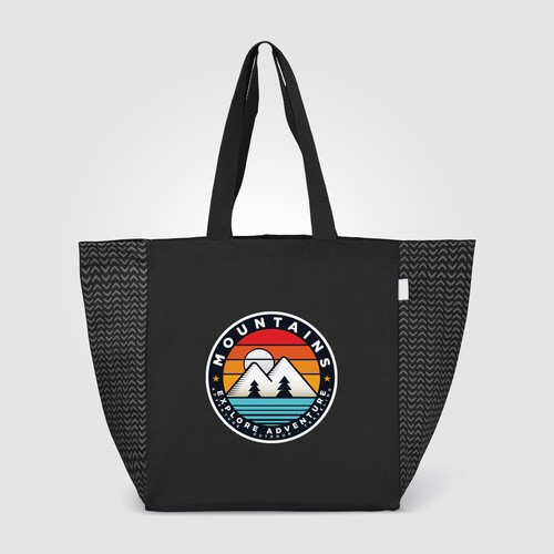 Sac Toronto fourre-tout en coton recyclé à motif chevron - 225 gsm