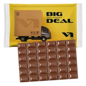 Tablette de chocolat XL, flowpack PAPIER