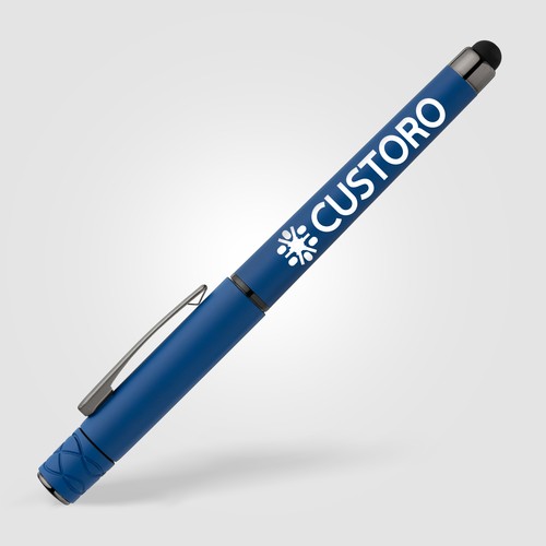 Stylo Tavi en plastique recyclé avec stylet et fidget spinner à encre gel