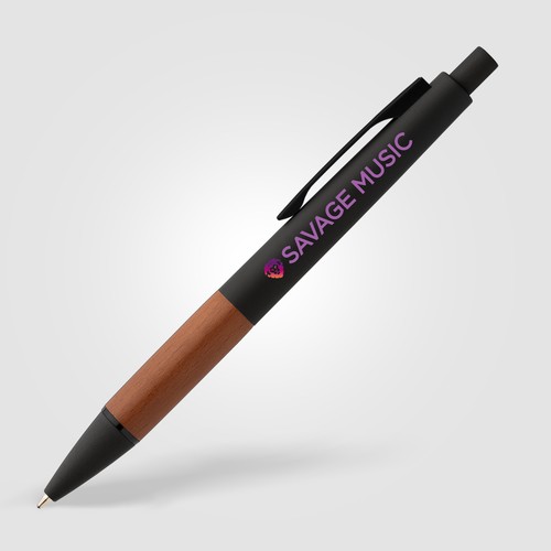 Stylo Tide en plastique recyclé avec grip en bois d’acacia
