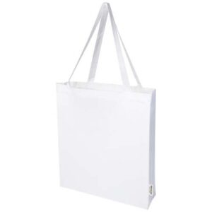 Sac shopping à soufflets Madras en coton recyclé 140 g/m² certifié GRS 12L