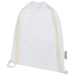 Sac avec cordon Oregon en coton recyclé 140 g/m² certifié GRS