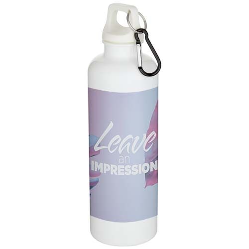 Bouteille d’eau Oregon de 750 ml en plastique recyclé uni certifié RCS avec mousqueton