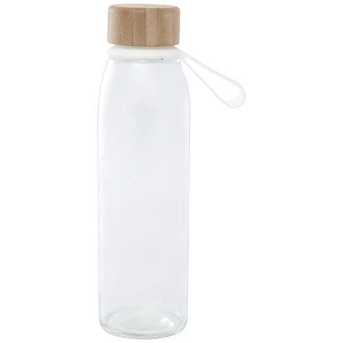 Bouteille d'eau en verre Porto de 500 ml avec poignée en silicone et couvercle en bambou