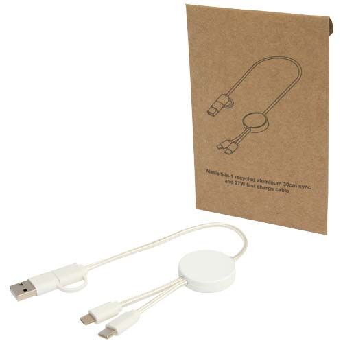 Câble 5 en 1 Citala en plastique recyclé de 30 cm pour la synchronisation des données et la charge rapide de 27 W