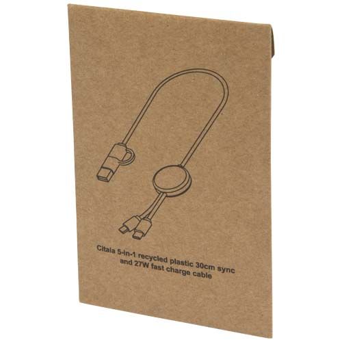 Câble 5 en 1 Citala en plastique recyclé de 30 cm pour la synchronisation des données et la charge rapide de 27 W