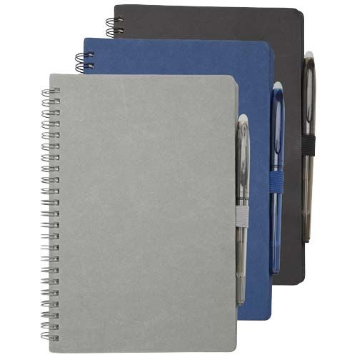 Carnet A5 à couverture souple réutilisable et parure de stylos Slate (encre noire)