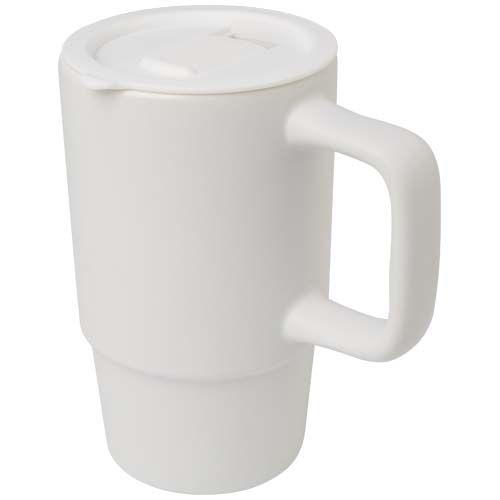 Mug Carter en céramique de 450 ml avec couvercle en plastique