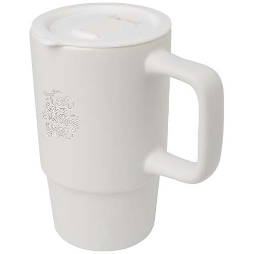Mug Carter en céramique de 450 ml avec couvercle en plastique