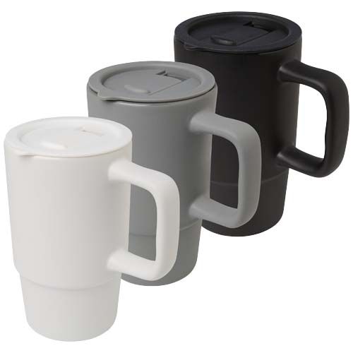 Mug Carter en céramique de 450 ml avec couvercle en plastique