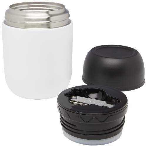 Boîte-repas Supo en acier inoxydable recyclé à double paroi de 480 ml avec cuillère pliable