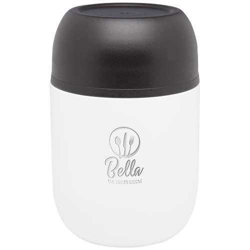 Boîte-repas Supo en acier inoxydable recyclé à double paroi de 480 ml avec cuillère pliable