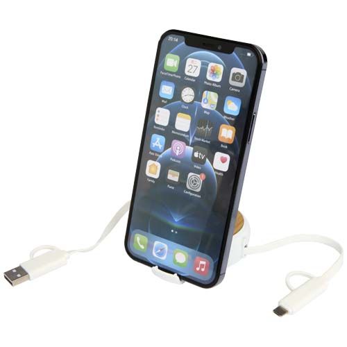 Câble rétractable 5 en 1 Chechia de 100 cm en plastique recyclé pour la synchronisation des données et la charge rapide de 45