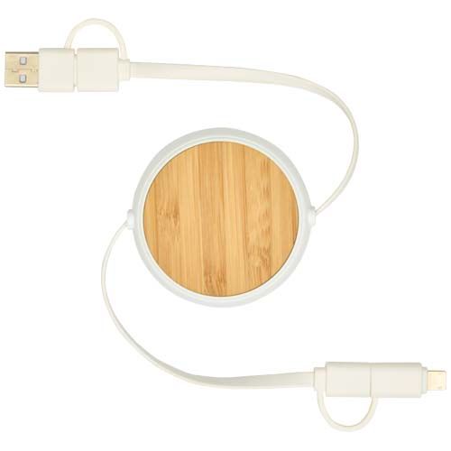 Câble rétractable 5 en 1 Chechia de 100 cm en plastique recyclé pour la synchronisation des données et la charge rapide de 45