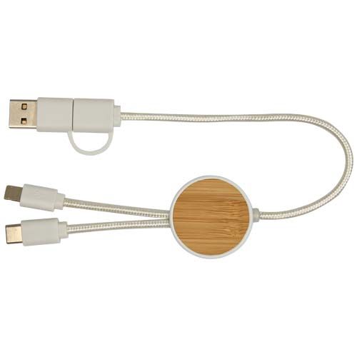 Câble 5 en 1 Chechia en plastique recyclé de 30 cm pour la synchronisation des données et la charge rapide de 27 W avec détai