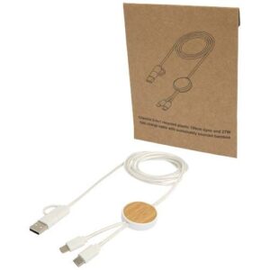 Câble 5 en 1 Chechia en plastique recyclé de 150 cm pour la synchronisation des données et la charge rapide de 27 W avec déta