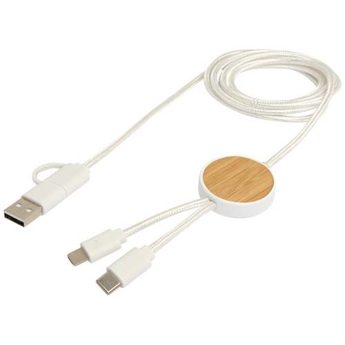 Câble 5 en 1 Chechia en plastique recyclé de 150 cm pour la synchronisation des données et la charge rapide de 27 W avec déta
