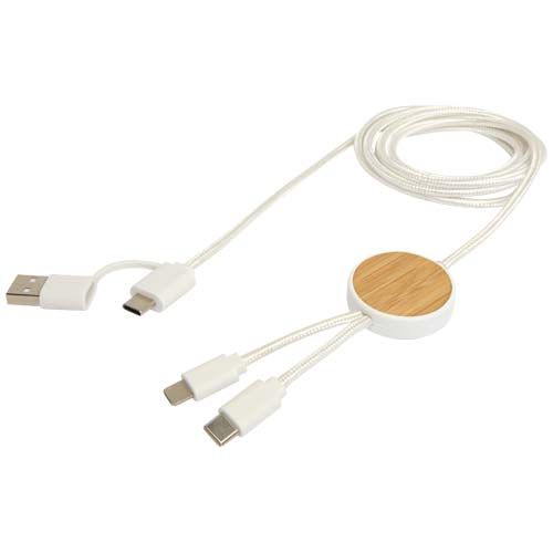 Câble 5 en 1 Chechia en plastique recyclé de 150 cm pour la synchronisation des données et la charge rapide de 27 W avec déta
