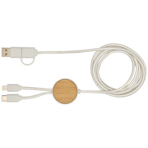 Câble 5 en 1 Chechia en plastique recyclé de 150 cm pour la synchronisation des données et la charge rapide de 27 W avec déta