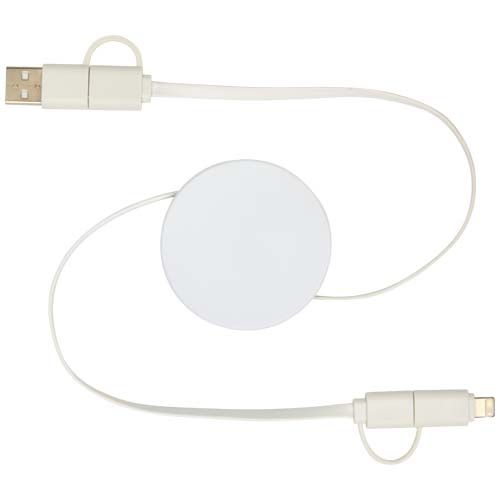 Câble rétractable 5 en 1 Citala en plastique recyclé de 90 cm pour la synchronisation des données et la charge rapide de 40 W