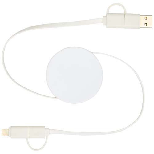 Câble rétractable 5 en 1 Citala en plastique recyclé de 90 cm pour la synchronisation des données et la charge rapide de 40 W