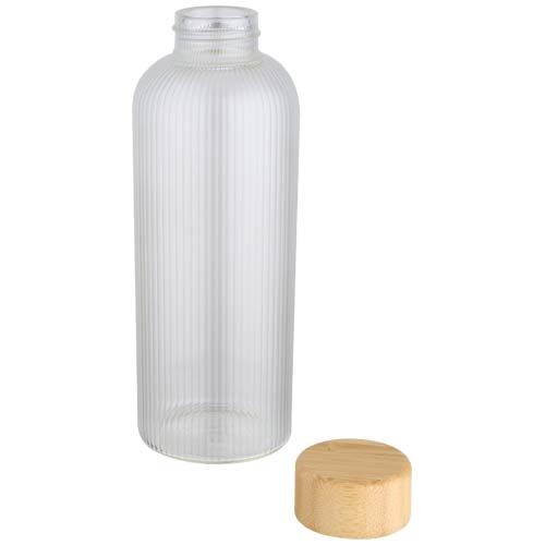 Bouteille en verre borosilicate Mirage simple paroi de 650 ml avec couvercle en bambou