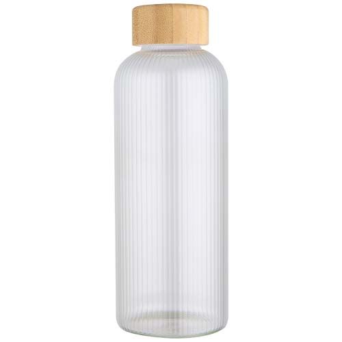 Bouteille en verre borosilicate Mirage simple paroi de 650 ml avec couvercle en bambou