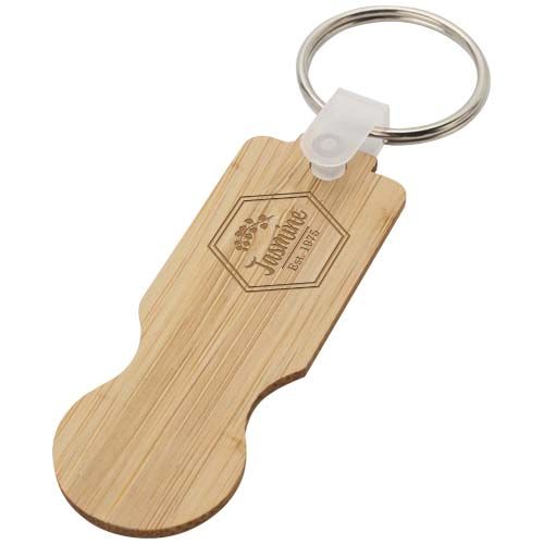 Porte-clés Ronan en bambou avec jeton pour chariot