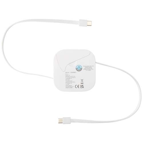 Câble rétractable 5 en 1 Gloas en matériaux recyclés pour synchronisation de données et charge rapide de 100 W avec kit d’out