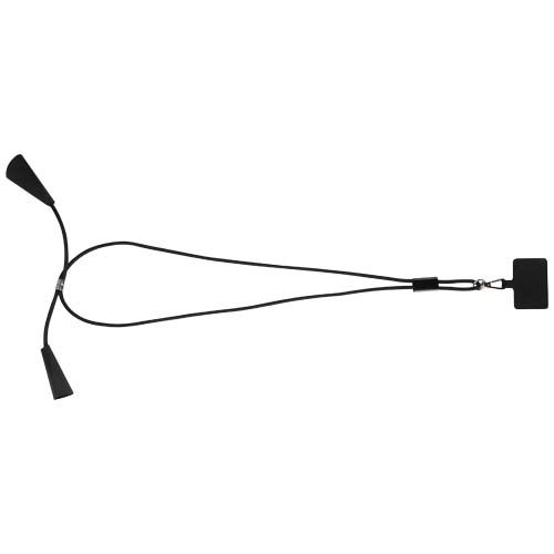 Tour de cou Funi pour smartphone en plastique recyclé avec synchronisation des données intégrée et câble 5 en 1 pour charge r