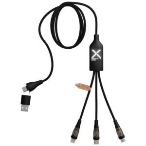 Câble de charge rapide 5-en-1 100 W/5 A avec affichage numérique SCX.design C50