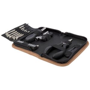 Ensemble d'outils Spike 24 pièces en plastique recyclé certifié RCS avec pochette en liège